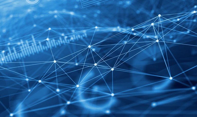 Loopable digital animation of business data on network.