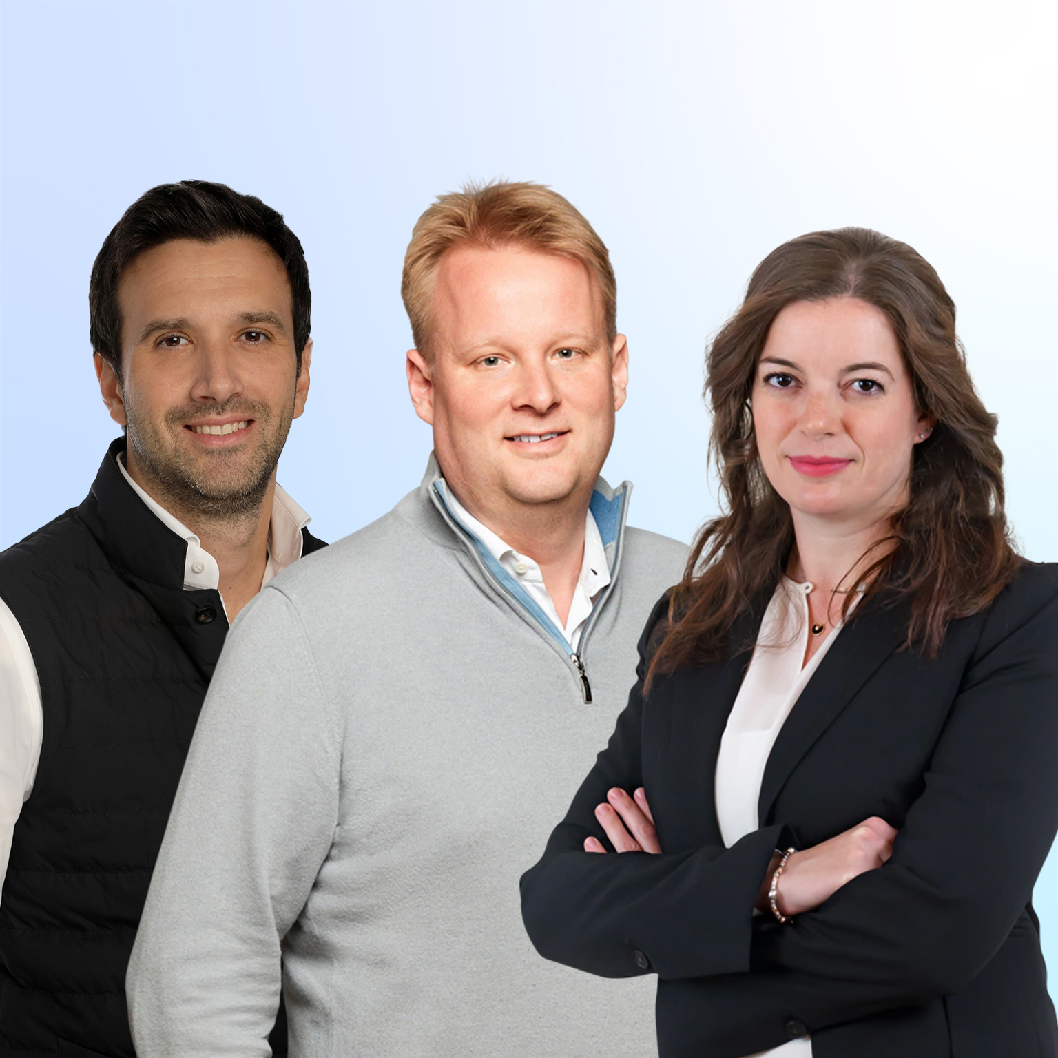 Headshots of Elena Pizzocaro, Jörg Mußhoff, and Selim Sulos