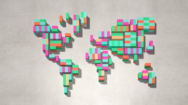 illustration leggo map of world