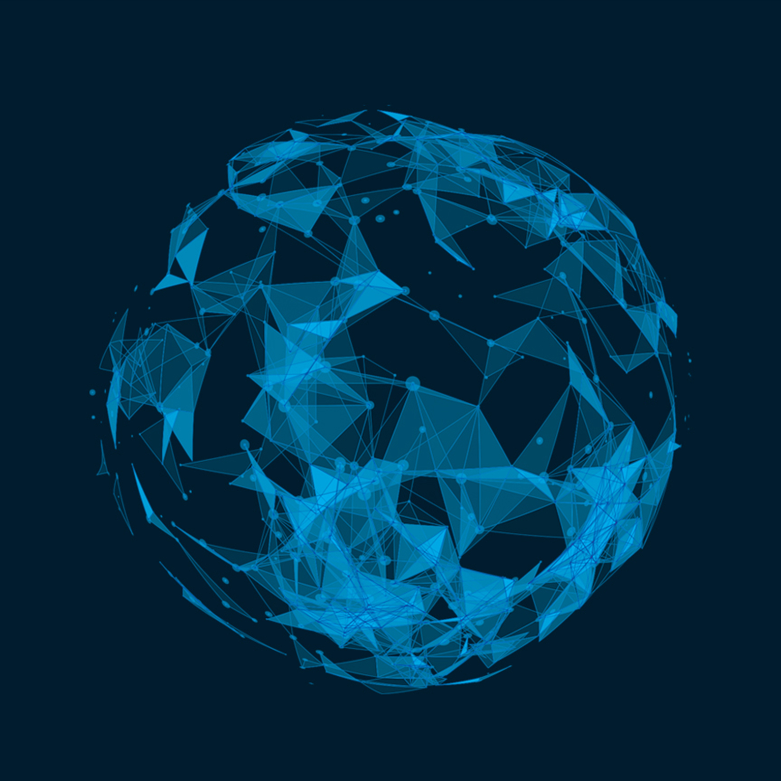 Wireframe mesh polygonal background in the shape of the globe with connections from point to point. - stock illustration