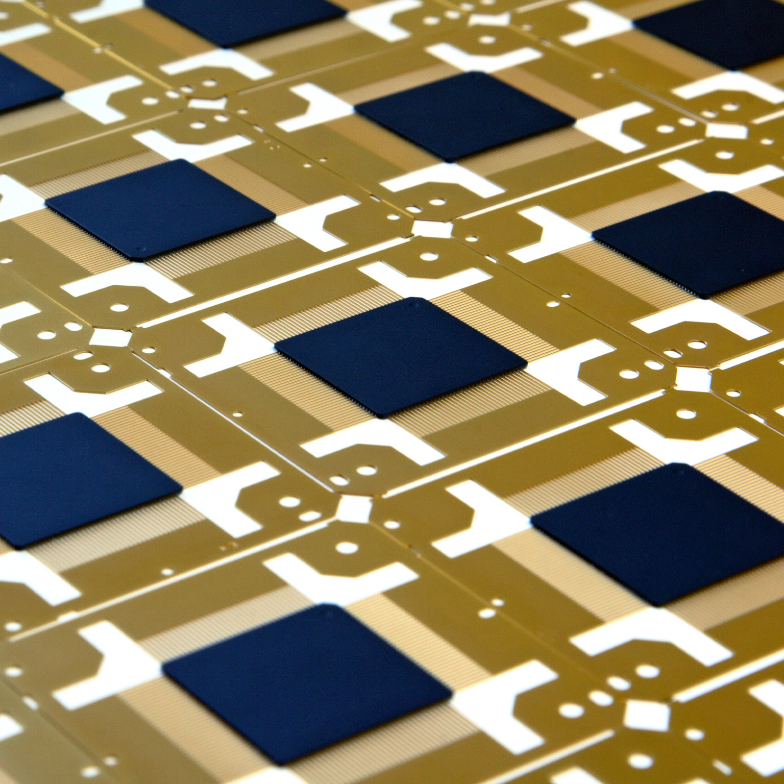 Rows of unfinished computer chips.