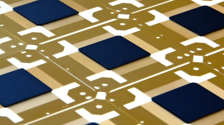 Rows of unfinished computer chips.