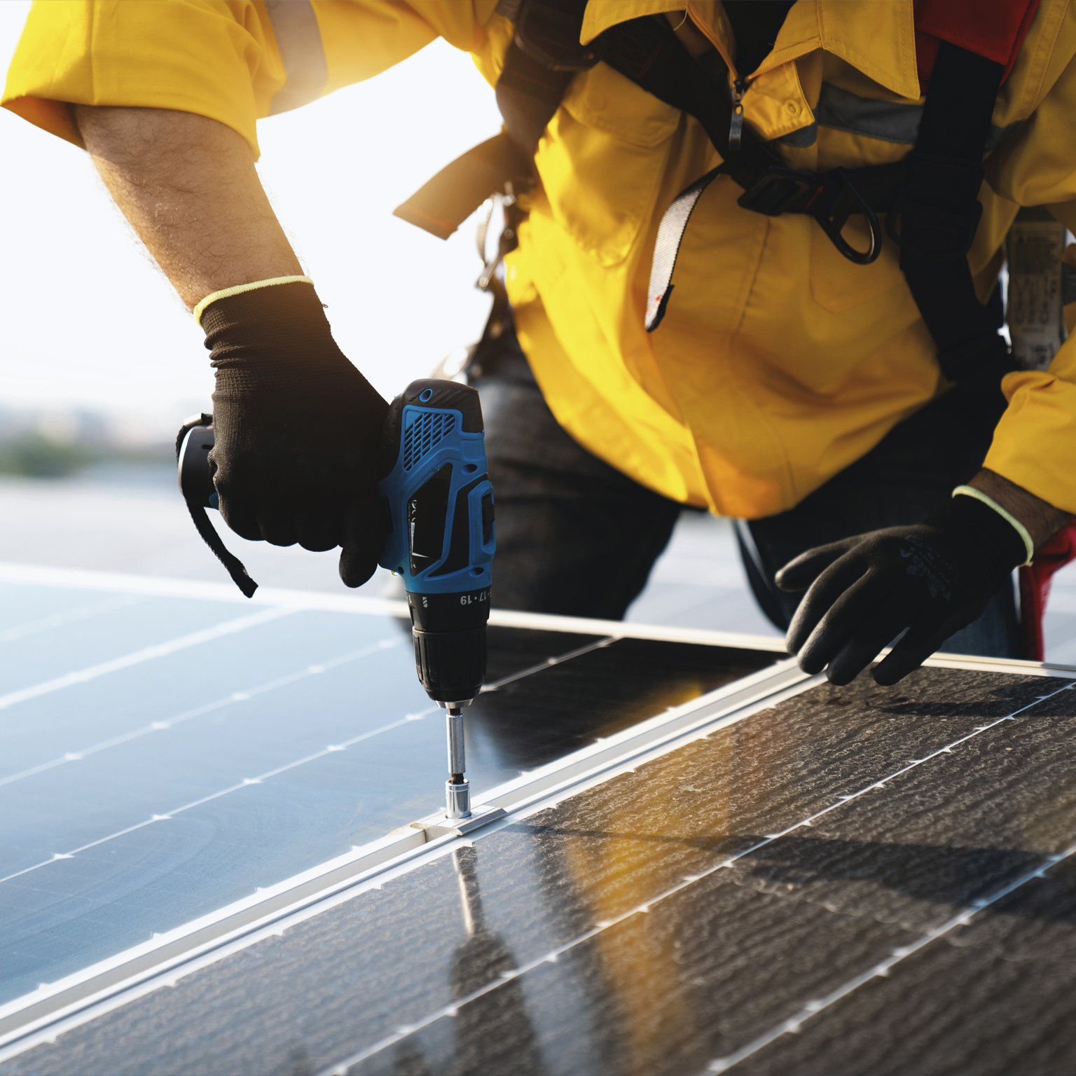 Drilling solar panels in