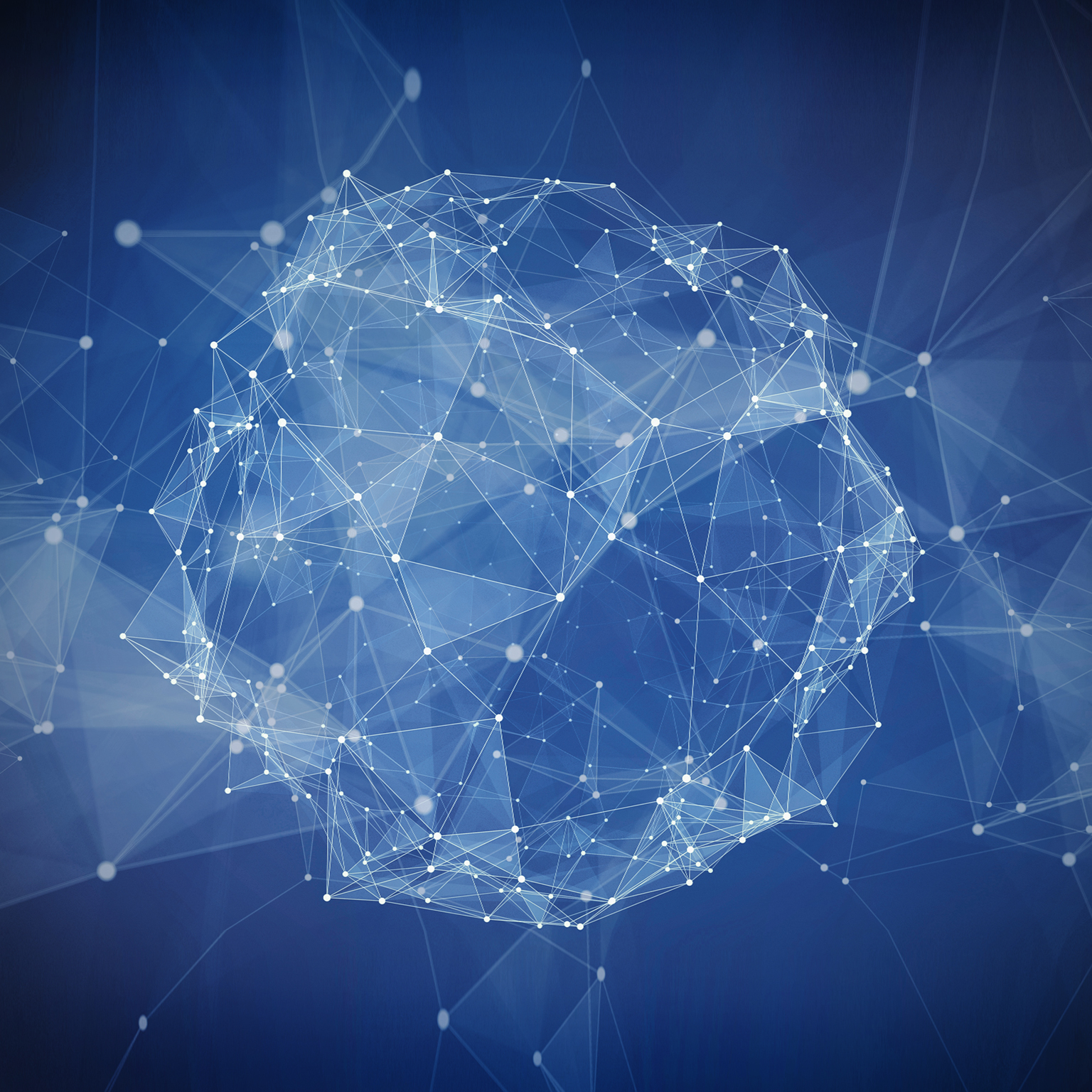 Illustration of abstract globe pattern against blue background