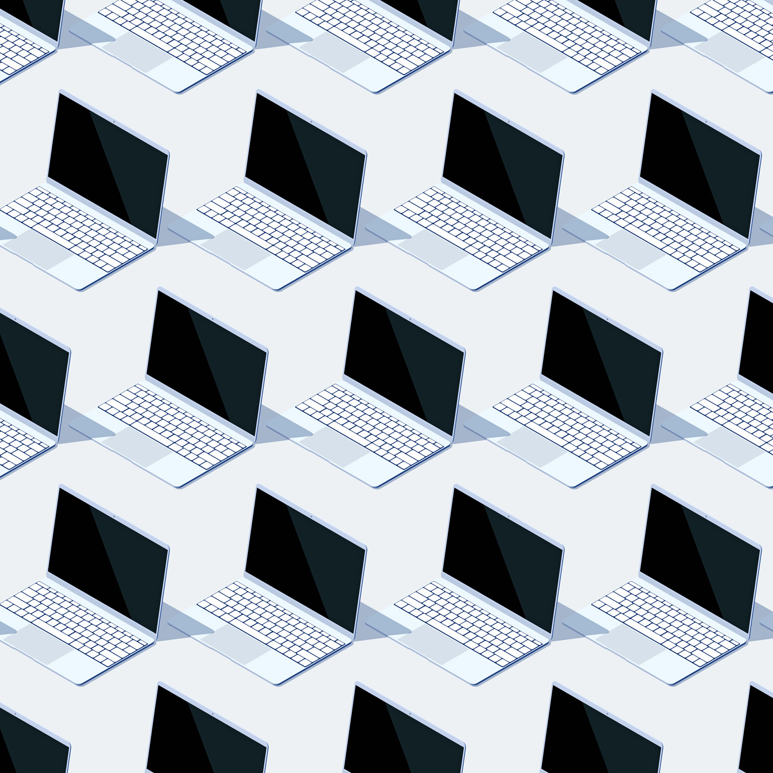 Seamless pattern made from repeating laptop computers.