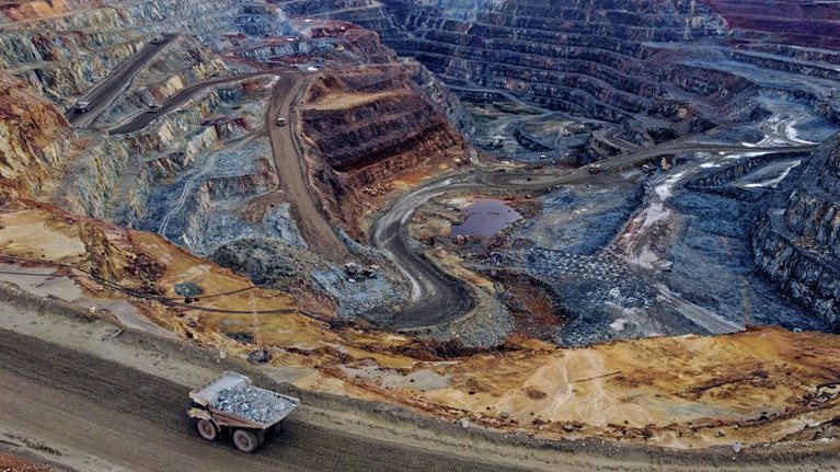 Top view of a copper mine