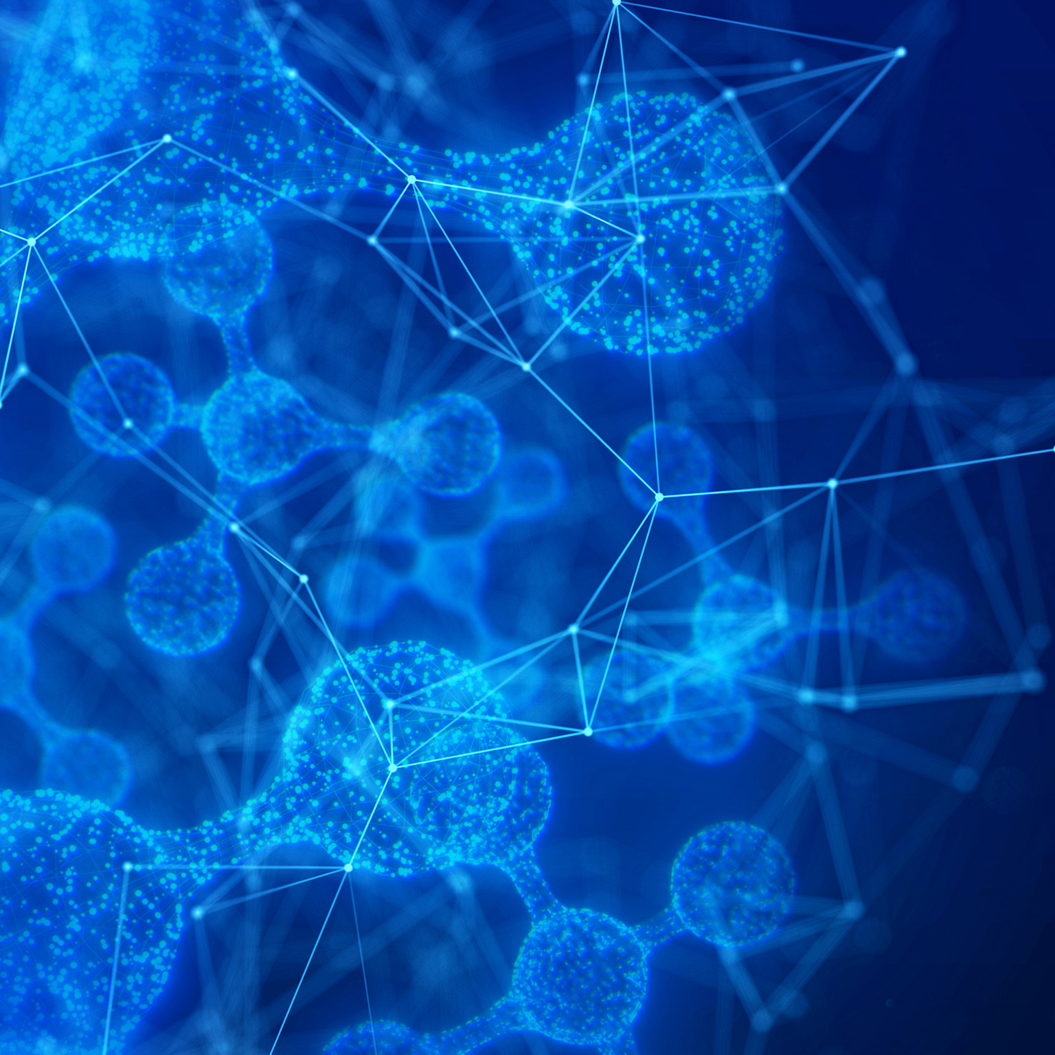Close-up image of molecular structure and network