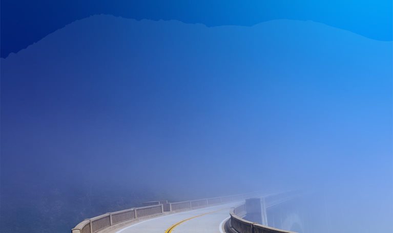 Road in the morning fog