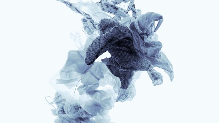 Clothes furled in the air