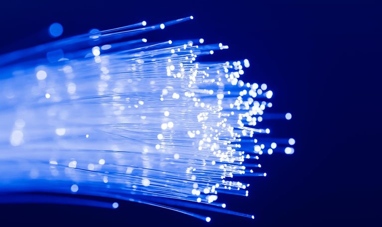 Fiber optics close-up