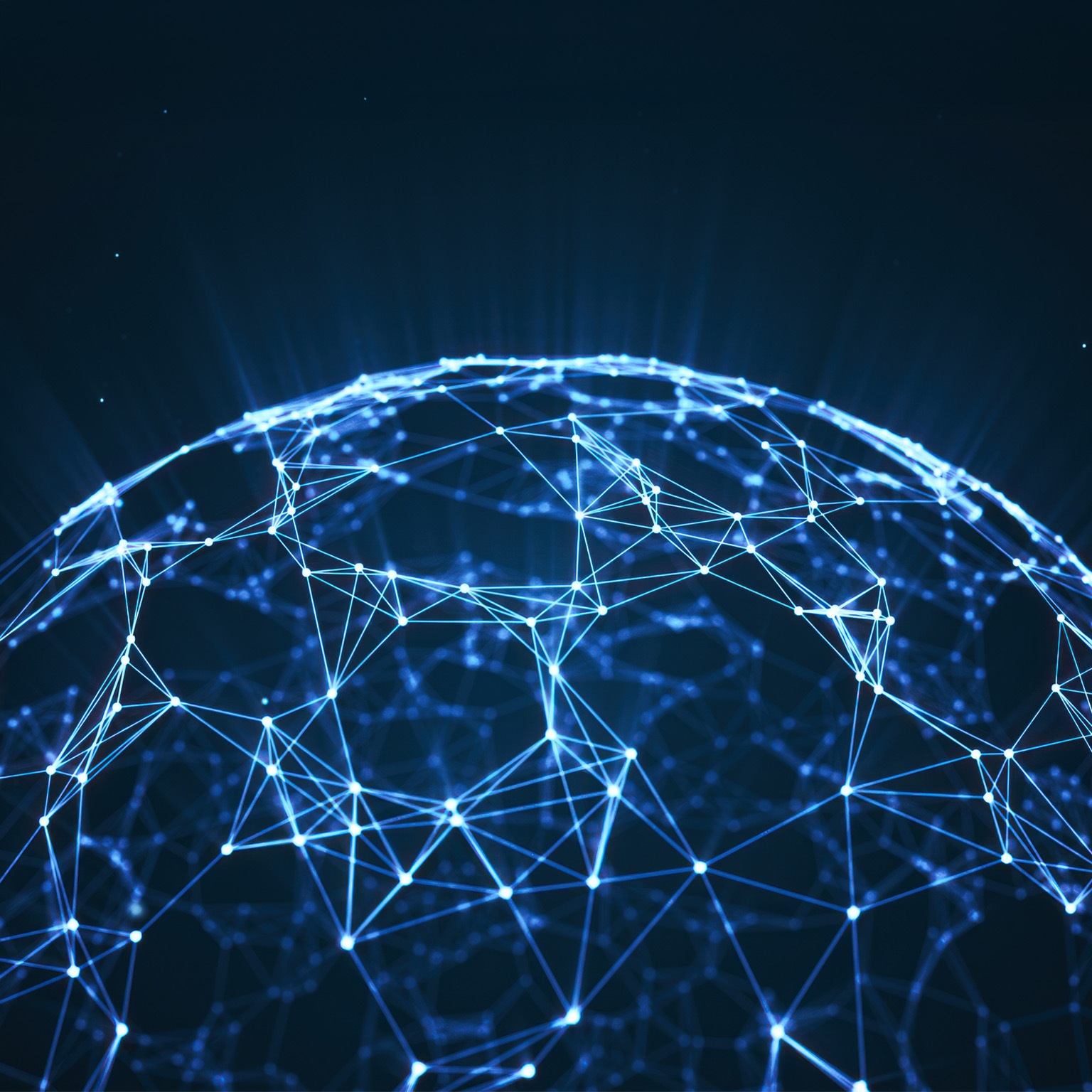 This image is a digital rendering of a global network or interconnected infrastructure. It is a visual representation commonly used to symbolize modern communication, data exchange, and connectivity across the world.