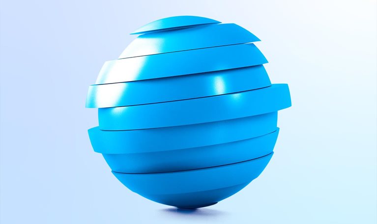 Image of a 3D sphere deconstructed in slices.