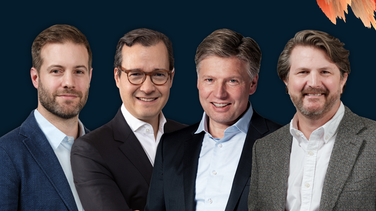 The image features a few authors of the McKinsey Global Institute book titled "A Century of Plenty: A Story of Progress for Generations to Come." This includes Marc Canal, Nick Leung, Sven Smit, and Chris Bradley.